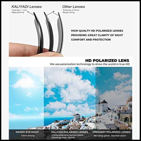 Polarized Sunglasses with UV Protection for Driving Fishing Golf